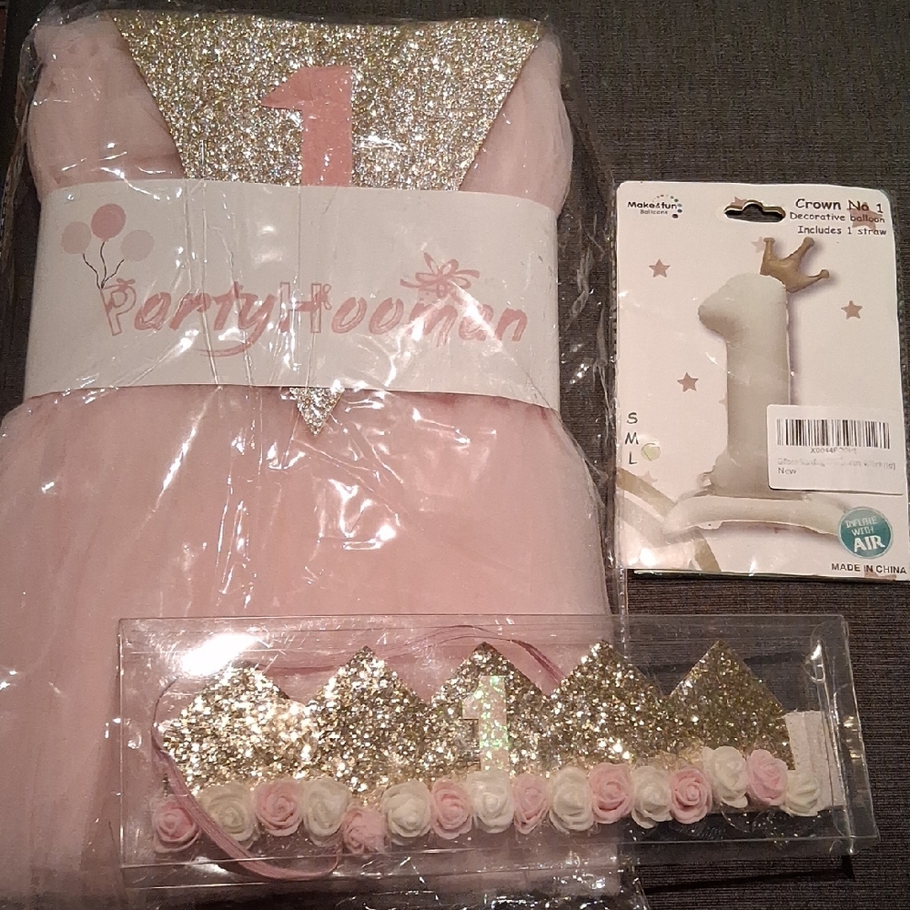 First Birthday Decorations - Girl Pink And Gold